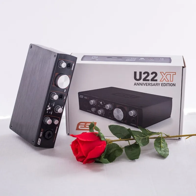 ESI U22XT 블랙 전문 녹음 오디오 인터페이스 마이크 프리 앰프 지원 USB 사운드 카드 WDM ASIO 2.0 CoreAudio