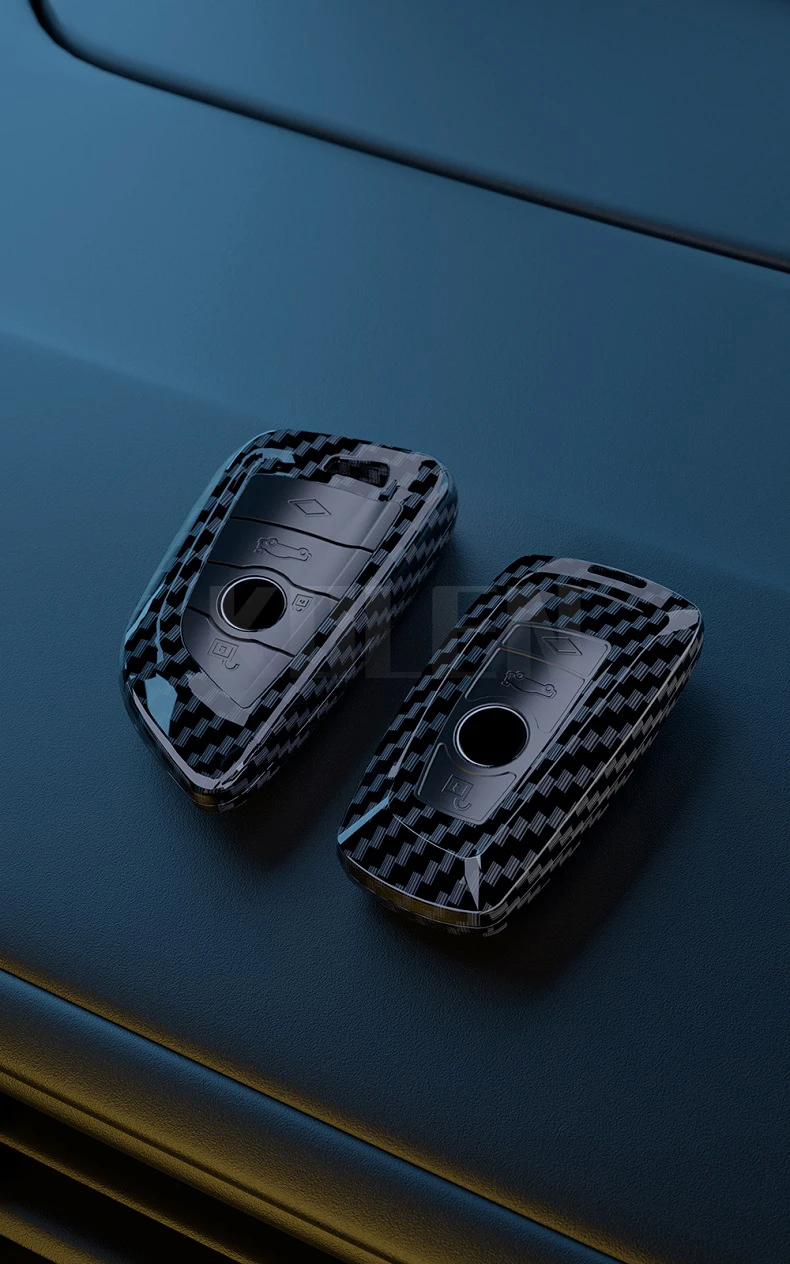 ABS Carbon Faser Auto Schlüssel Fall Abdeckung Für BMW X1 X3 X5 X6 X7 F30 F34 F10 F20 G20 G30 G01 G02 G05 F15 F16 1 2 3 5 7 serie G11 G32 – Detail 3