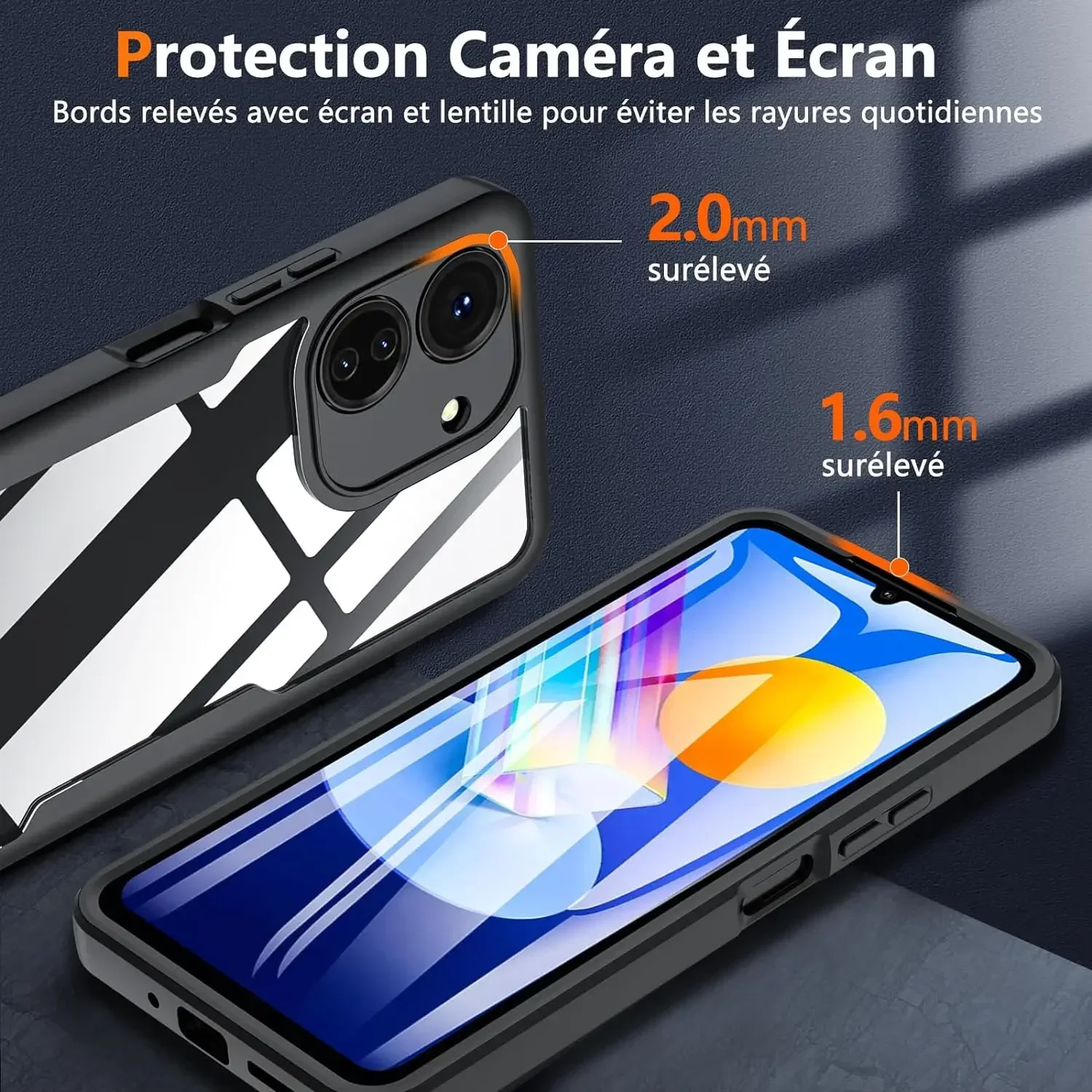 360 Custodia protettiva per schermo a doppio lato per tutto il corpo per Redmi 13C 12C 10C 9 9A 9C Nota 13 Pro 5G 12 11S 10 9 Custodia antiurto per telefono - immagine 5