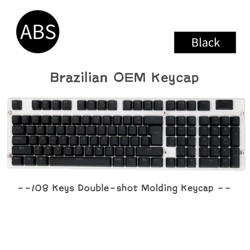 Backlit Minimalismo Key Caps 108 Chaves Abs Keycaps Brasileiros 108 Chaves Perfil Oem Teclado Mecânico Tiro Duplo - Imagem 6