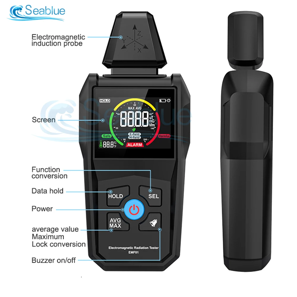 EMF01 EMF Meter Electromagnetic Radiation Detector Three-axis X/Y/Z Signal Detection Electromagnetic Wave