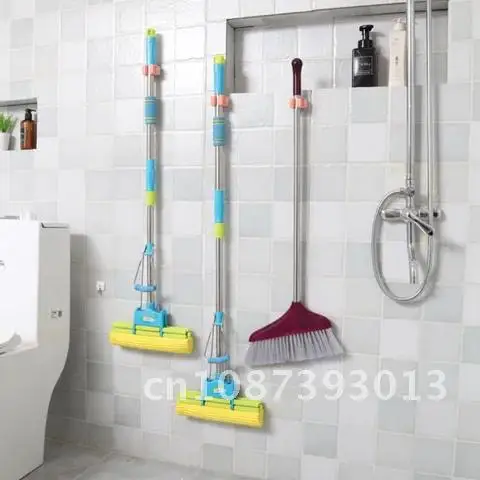 

Shelf Organizer Wall Mounted Bathroom accessories Mop Rack Broom Holder Hook Hanger Kitchen Storage Tool Behind Doors On Walls