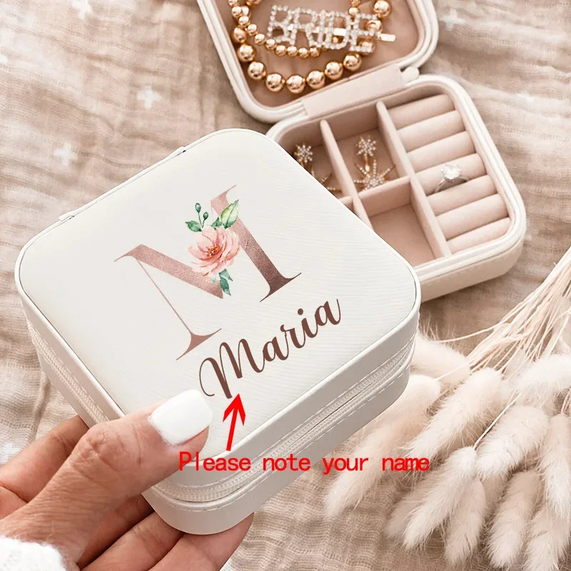 

Custom Jewelry Gift Box Anniversary Bride Bridesmaid Girlfriend Bachelorette Party Gift Custom Jewel Box Travel Jewelry Case