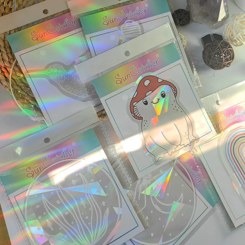 SC001-015 Multiple patterns Rainbow Sun Catcher Window Stickers Prism Holographic Stickers Windows