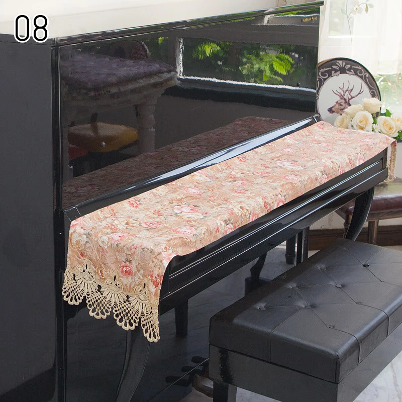 Piano Keyboard Cover European Lace Printing Velvet Cover