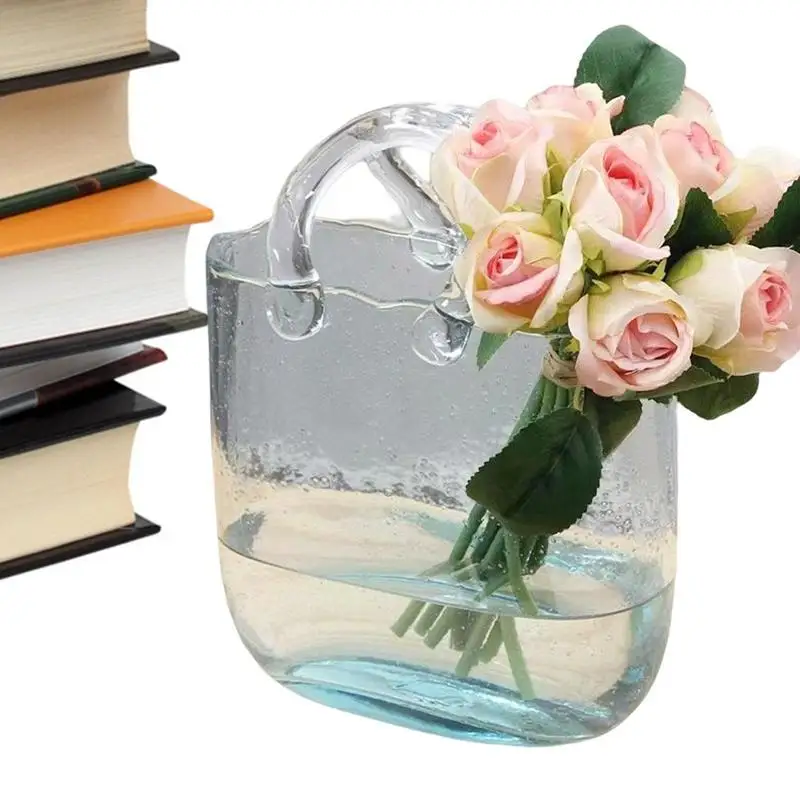Handbag Clear Vase With Fishbowl Handmade Flower Glass Vase Arrangement