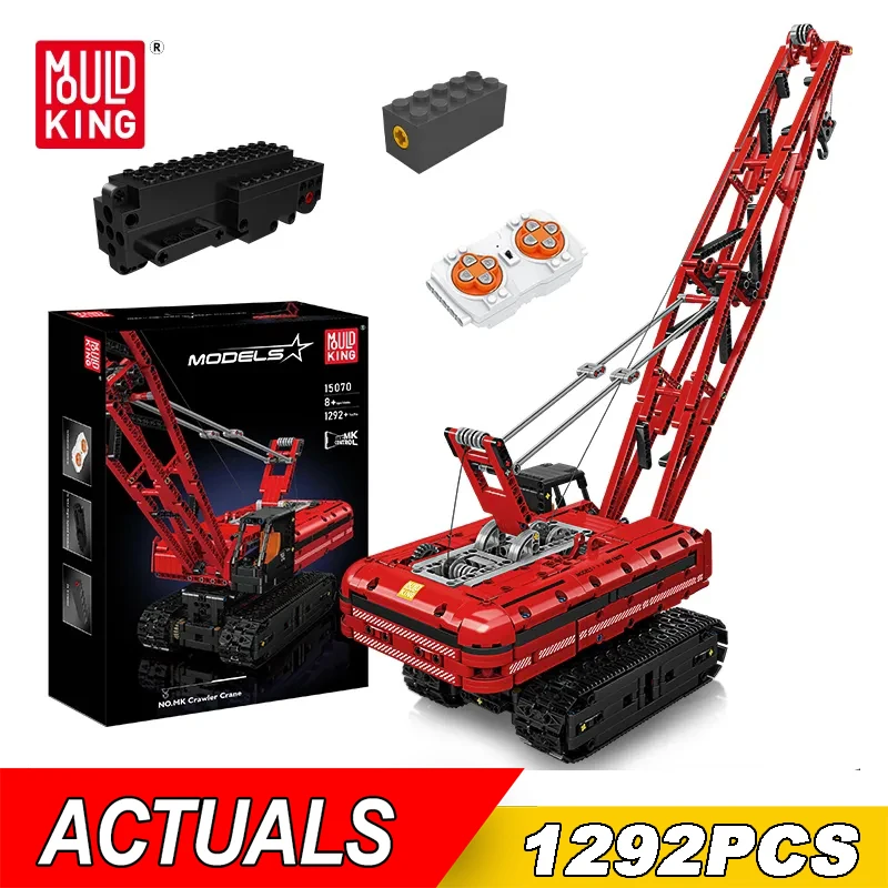 Mold King 15070 Technical Liebherred Crawler Crane Building Block Rc Gru Motorizzata Car Model Assembly Regalo Di Natale Per Bambini