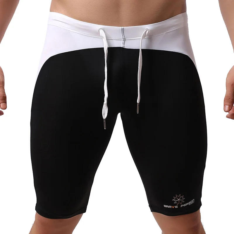 Men Swimsuit Tight Swimming Trunks Quick Dry Pool Swim Shorts Training Swimwear for Men Surfing Pants Jammer Beachwear