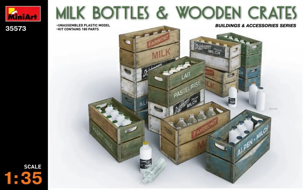 

MiniArt 35573 1/35 Scale Milk Bottles & Wooden Crates Model Kit