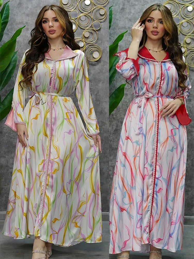 

Eid Party Muslim Dress Women Ramadan Mubarak Abaya Diamond Dubai Turkey Islam Robe Caftan Marocain Femme Musulmane Vestidos 2023