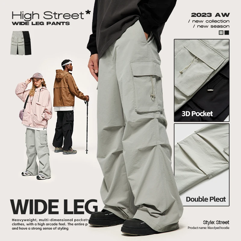 

INFLATION High Street Stacked Pants Men Streetwear Cool Cargo Pant Unisex Trousers Plus Size
