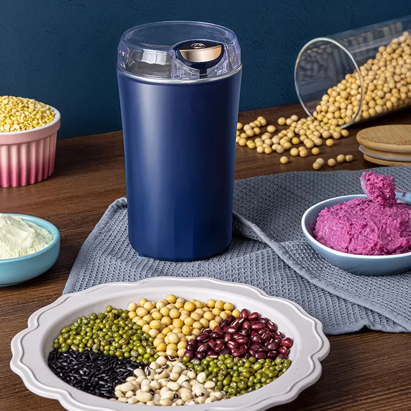 2024 New Portable Coffee Grinder Household Small Grain Grinder 8 Knife Stainless Steel Nut Bean Grain Grinding Mixer 2