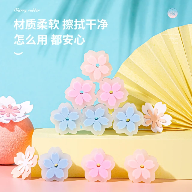 24 PCS Eraser Cherry Blossom Erasers Cute Erasers for Pencils Bulk