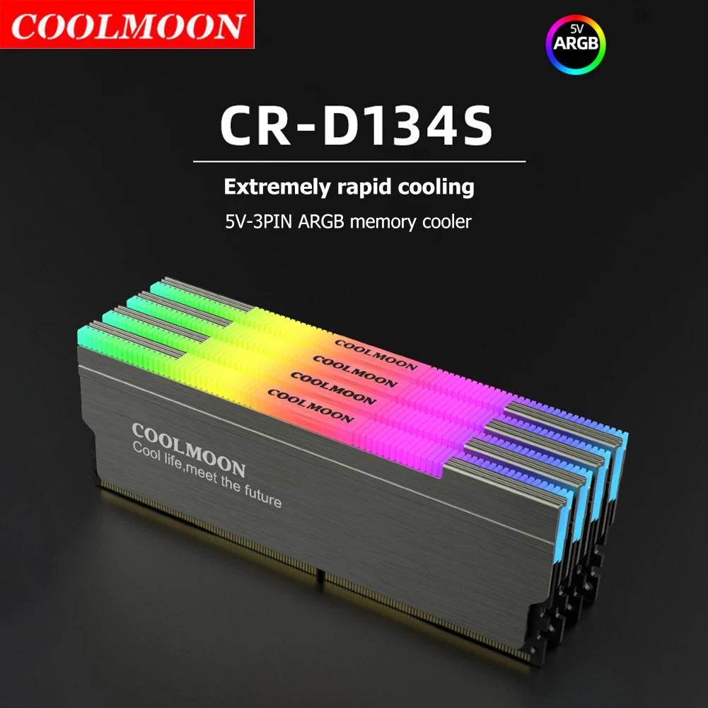 COOLMOON CR-D134S RAM 방열판, 암수 주소 지정 가능 메모리 쿨..