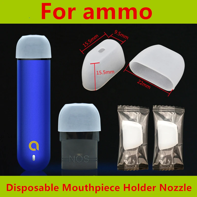 

100pcs Candy packaging Disposable Transparent Food Grade Vape Soft Silicone Mouthpiece For ammo Mouth Holder Nozzle Head Cover