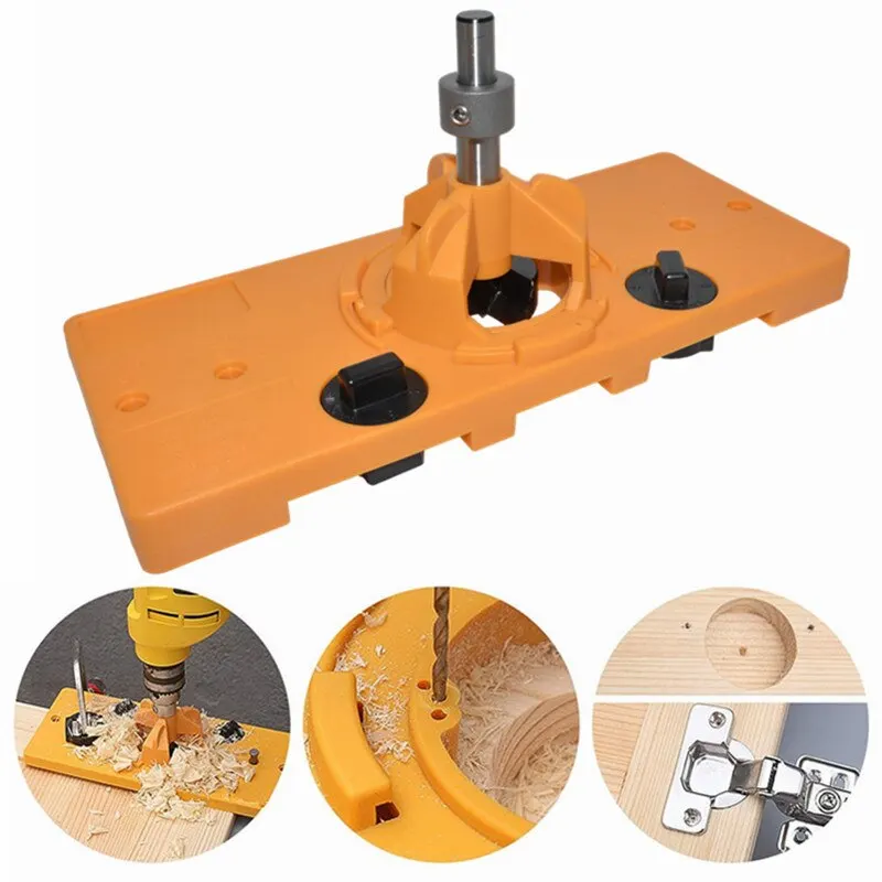 Woodworking-35mm-Hinge-Hole-Jig-Drill-Guide-Set-Closet-for-Cabinet-Door ... image.