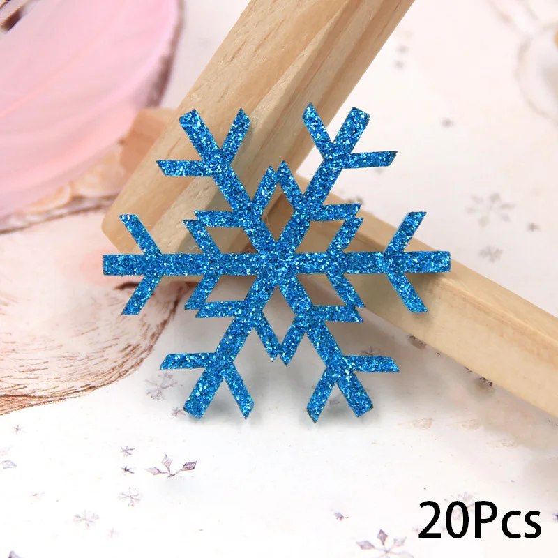 Description Picture 6 of item20Pcs Glitter Christmas Snowflakes Hanging Ornaments Diy Handmake Craft Christmas Tree Pendent Xmas Gift Home Party Decoration