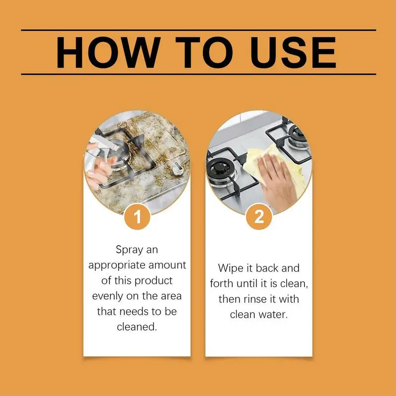 Degreaser Cleaner Spray 120ml Household Grease Cleaning Agent Multi-Purpose Kitchen Cleaning Tool for Countertops Range Hoods