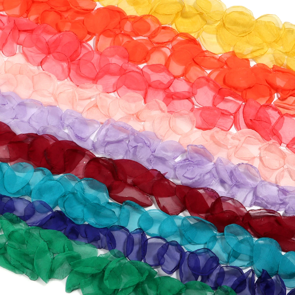 20pcs/lot Chiffon Fabric Flower Petals Multicolour Simulation Rose Flower Petal for Earrings Dress Carft Decoration Accessories