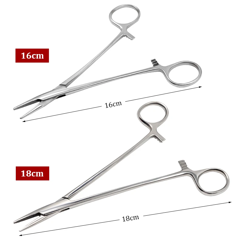 16/18 cm Chirurgische Nadelhalter Blutstillende Pinzette Zange Edelstahl Kieferorthopädische Pinzette Zahnarzt Instrument Veterinärmedizin – Detail 2