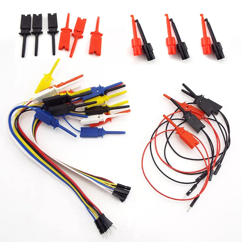 Red Black Single Test Hook Clip Line Probe Logic Analyzer 10pin Cable