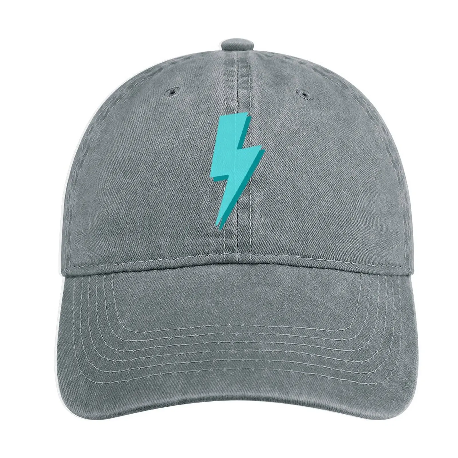 

Teal Lightning Bolt Cowboy Hat Luxury Cap Visor Sports Caps Sun Cap Hat Men Women'S