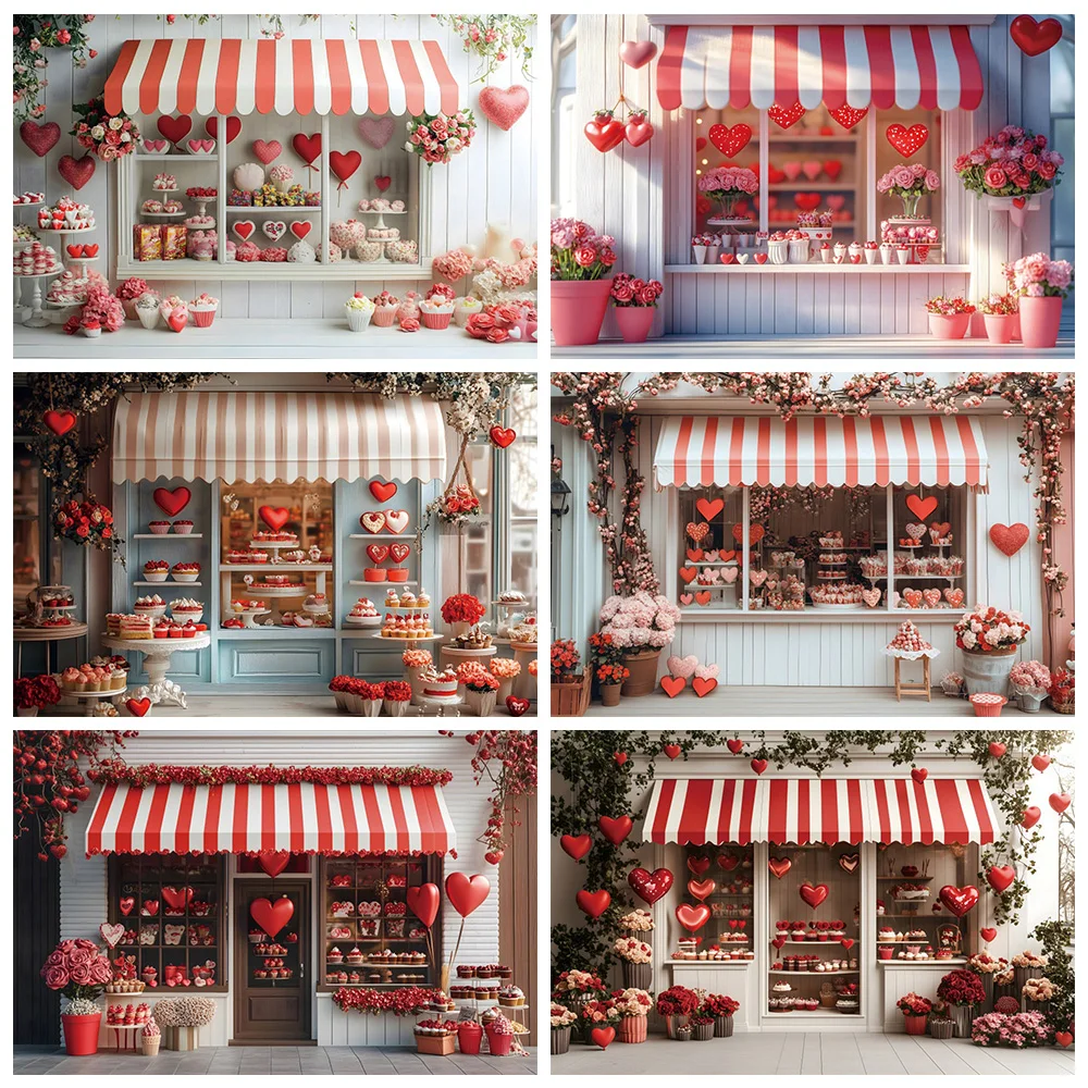 Valentinstag Fotografie Hintergrund Liebe Konditorei Blumen Süße Cupcake Baby Familie Paar Fotoshooting Requisiten Party Dekor Geschenk