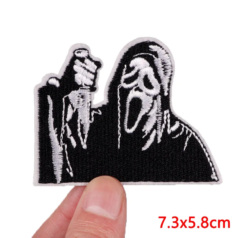 Diy Horror Schedel/Ghost Borduren Patch Punk Patch Ijzer Op Patches Voor Kleding Thermoadhesive Patches Op Kleding Naaien Stickers