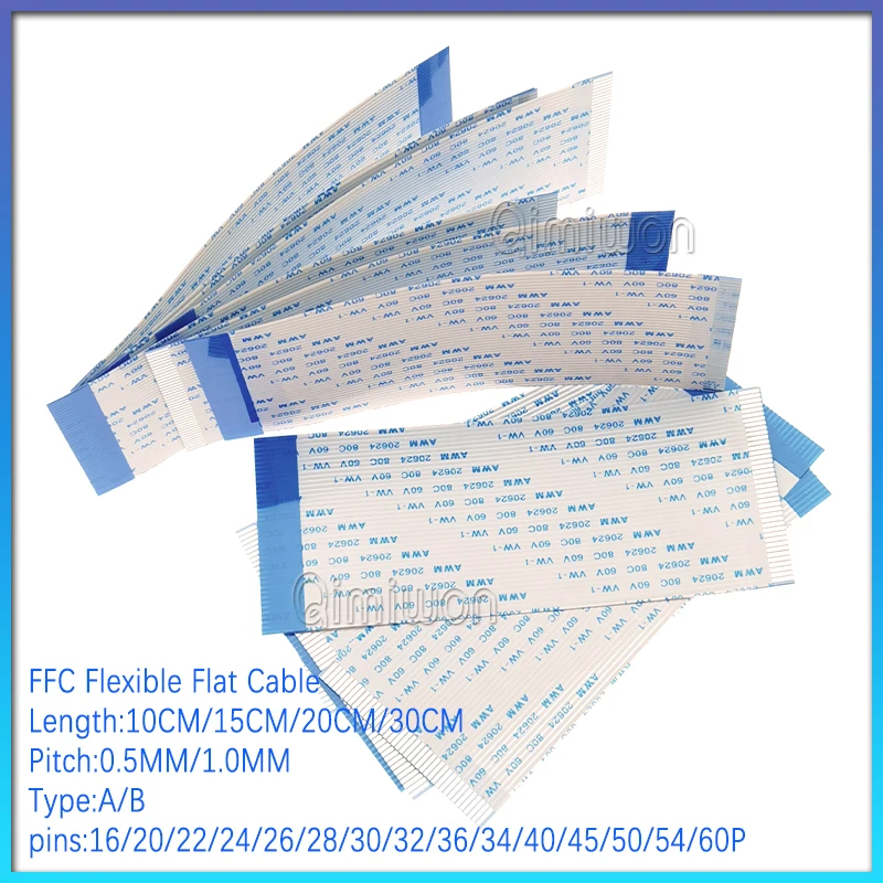 Produktbild von 10er Set FFC Flachkabel 0,5 Mm Raster, 12P, A-Typ, 100 Mm Länge – Flexibel Für Elektronikprojekte