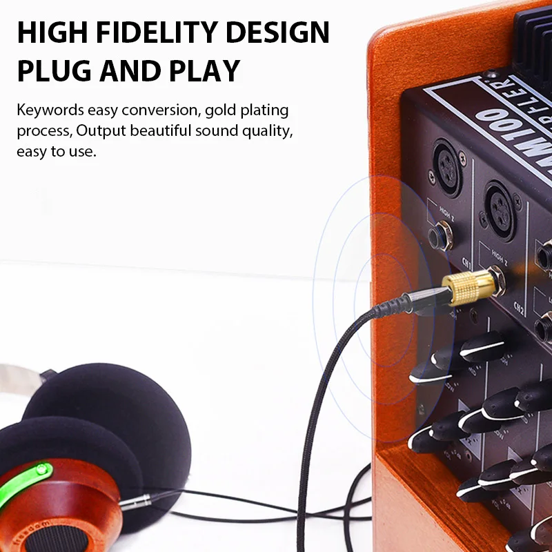 Jack 3.5 Speaker Connector 6.35mm Male to 3.5mm Female Audio Connector 3.5 Jack Aux Cable for Speaker Guitar Jack 6.35