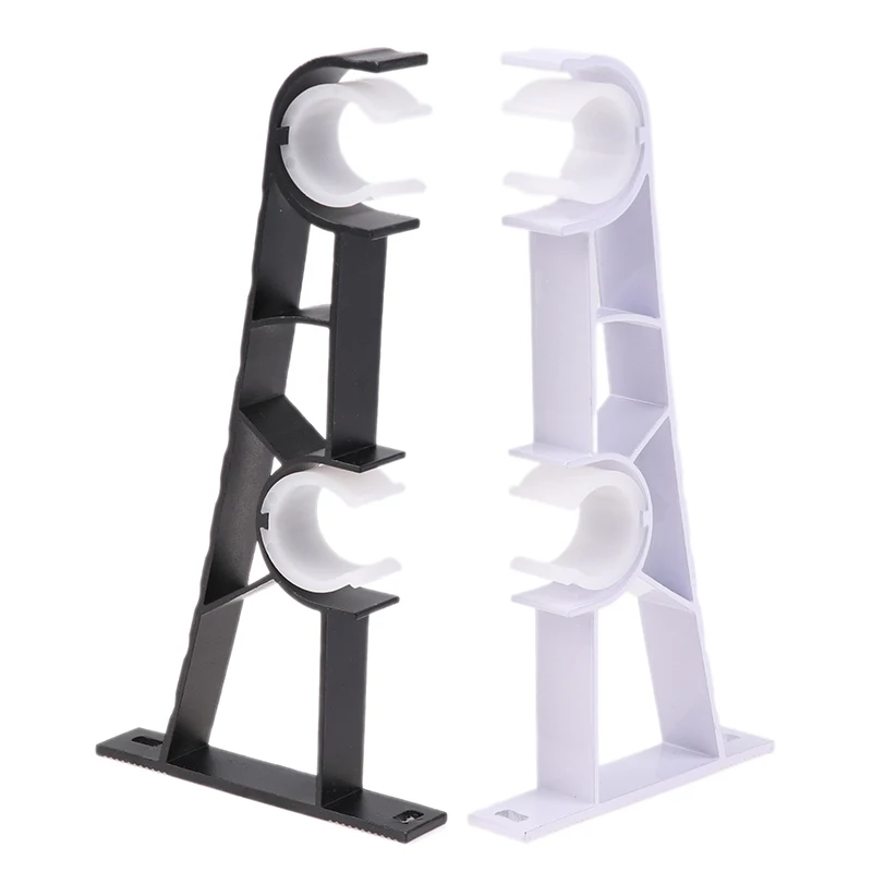 Double Curtain Rod Brackets Wall Curtain Rod Retainers Bracket Hooks Aluminum Alloy Window Hardware 1Pc