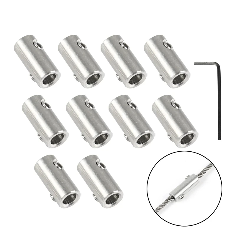 10PCSStainlessSteel304HandScrewWireRopeClipClampFitwith