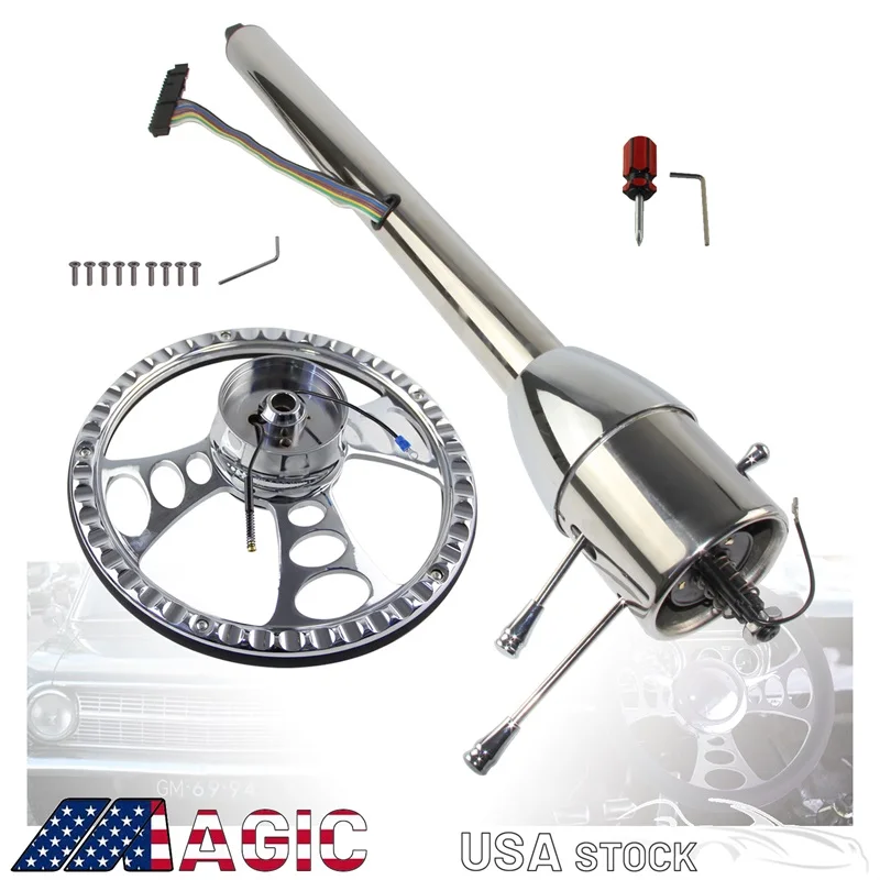 

Рулевая колонка из нержавеющей стали, 28/30/32 дюйма, LR GM, Электрофоретическое покрытие, наклон MT, ручной стиль, рулевая колонка + 9 болтов рулевого колеса