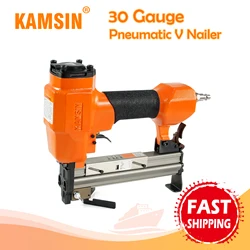 KAMSIN  Frame Nail Gun V-type nail V1015 Pneumatic 30 Gauge  7-15mm leg length V Nails Power framing Joiner  Frame Stapler