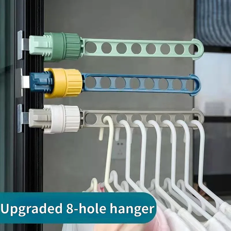 

Portable Travel Drying Rack,Wall Mounted Balcony Clothes Hanger,Space Saving, 8 Holes Hanging Rack for Home Hotel Bathroo