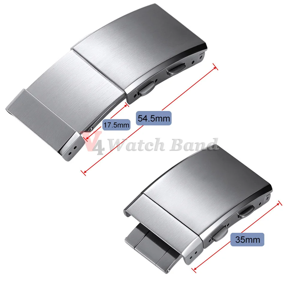 Premium 316L Stainless Steel Adjustable Folding Watch Buckle with Extendable Clasp and Luxury Metal Button