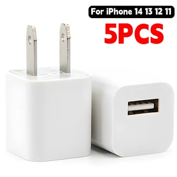 Adaptateur de chargeur mural USB, charge rapide, pour iPhone 14 13 12 11 Pro Max XR XS X 8 7 6 Plus, pour iPad, adaptateur de voyage, prise US, 1 à 5 pièces