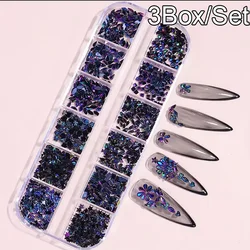 Vibrant 3D Flat Bottom Nail Rhinestones Kit (3 boxed)