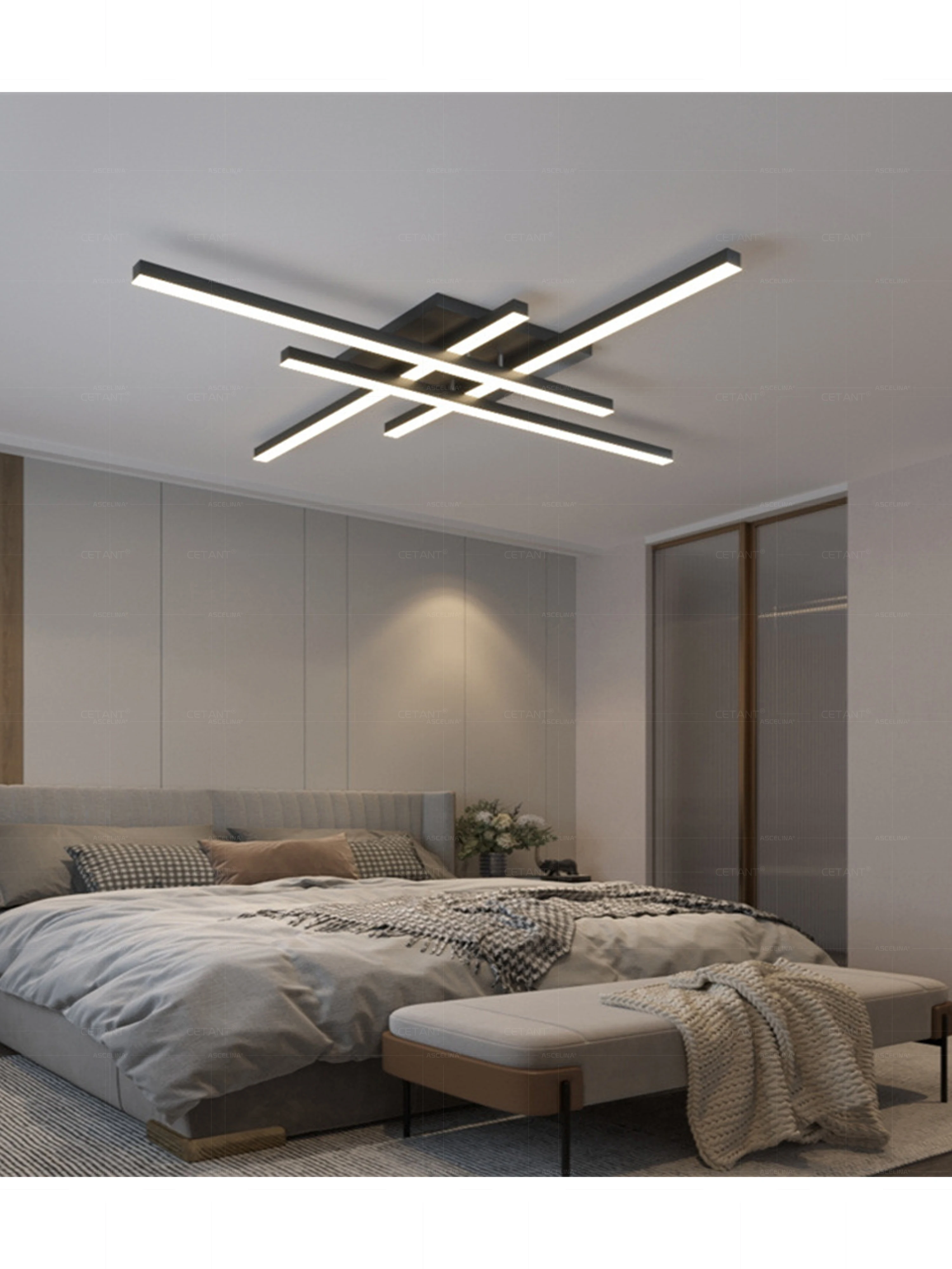 Description Picture 5 of itemModern LED Ceiling Light Minimalist Strip 30/40/50cm Aluminum Lamps For Bedroom Living Room Study Indoor Illumination Fixtures