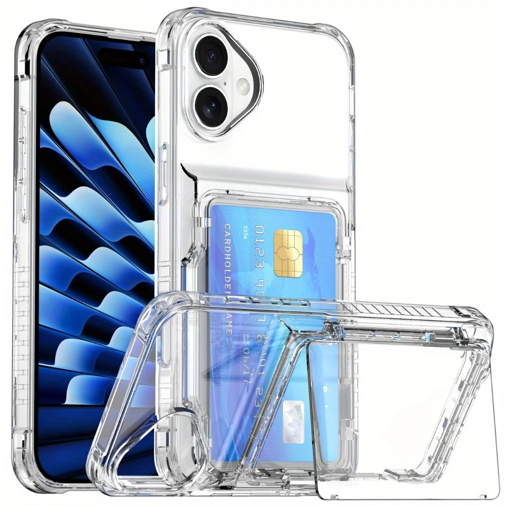 Clear Wallet Phone Case with Credit Card Holder Cover