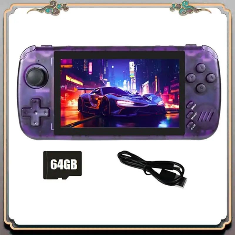 X39pro Retro Video Game Console 64GB 4.5 Inch Screen Support 2-Player Games Handheld Gamepad Children Gifts Easy Install C