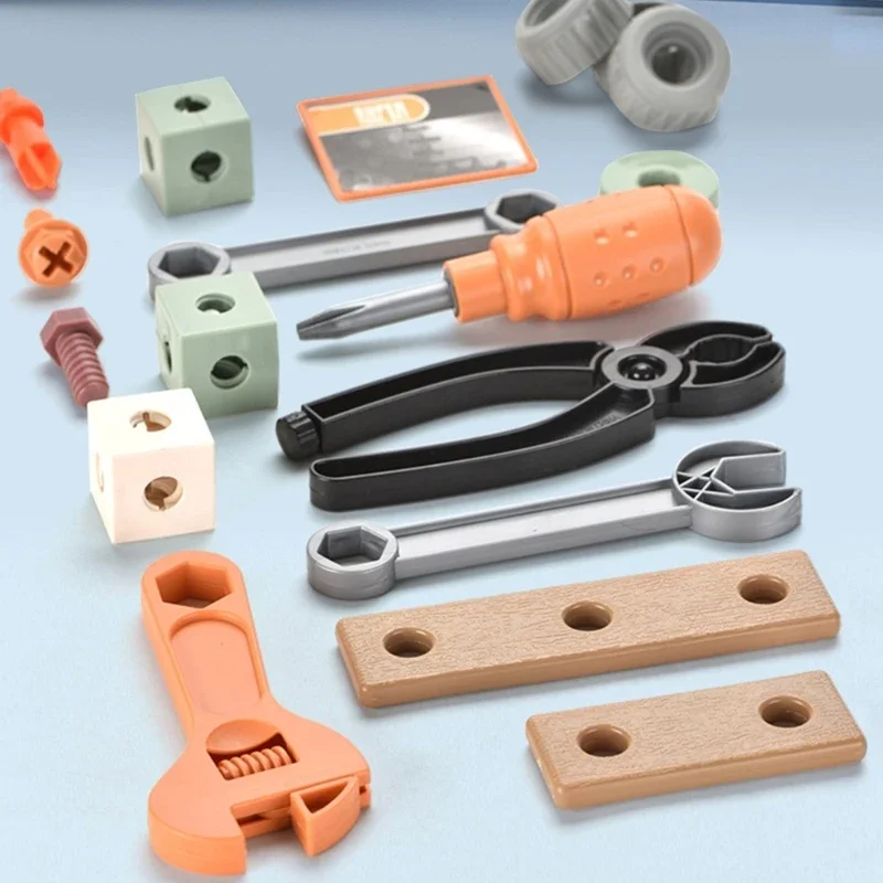 Electric Drill Diy Screw Toys Nut Assembly Puzzle Toys Pretend Play Toolbox Repair Kit Montessori Educational Children's