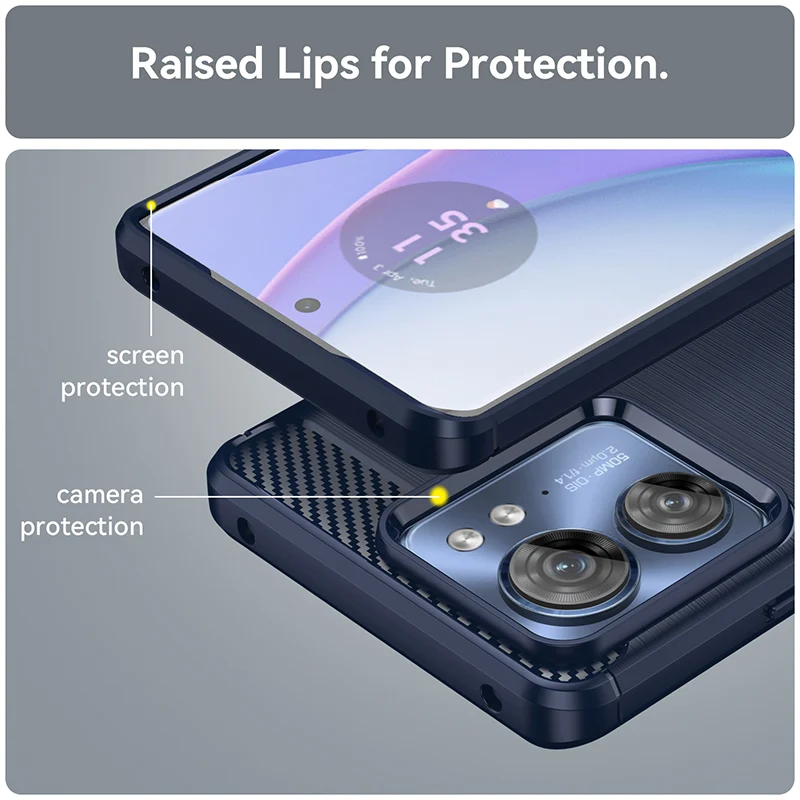 Luxury Carbon Fiber Shockproof TPU Bumper Phone Case Cover