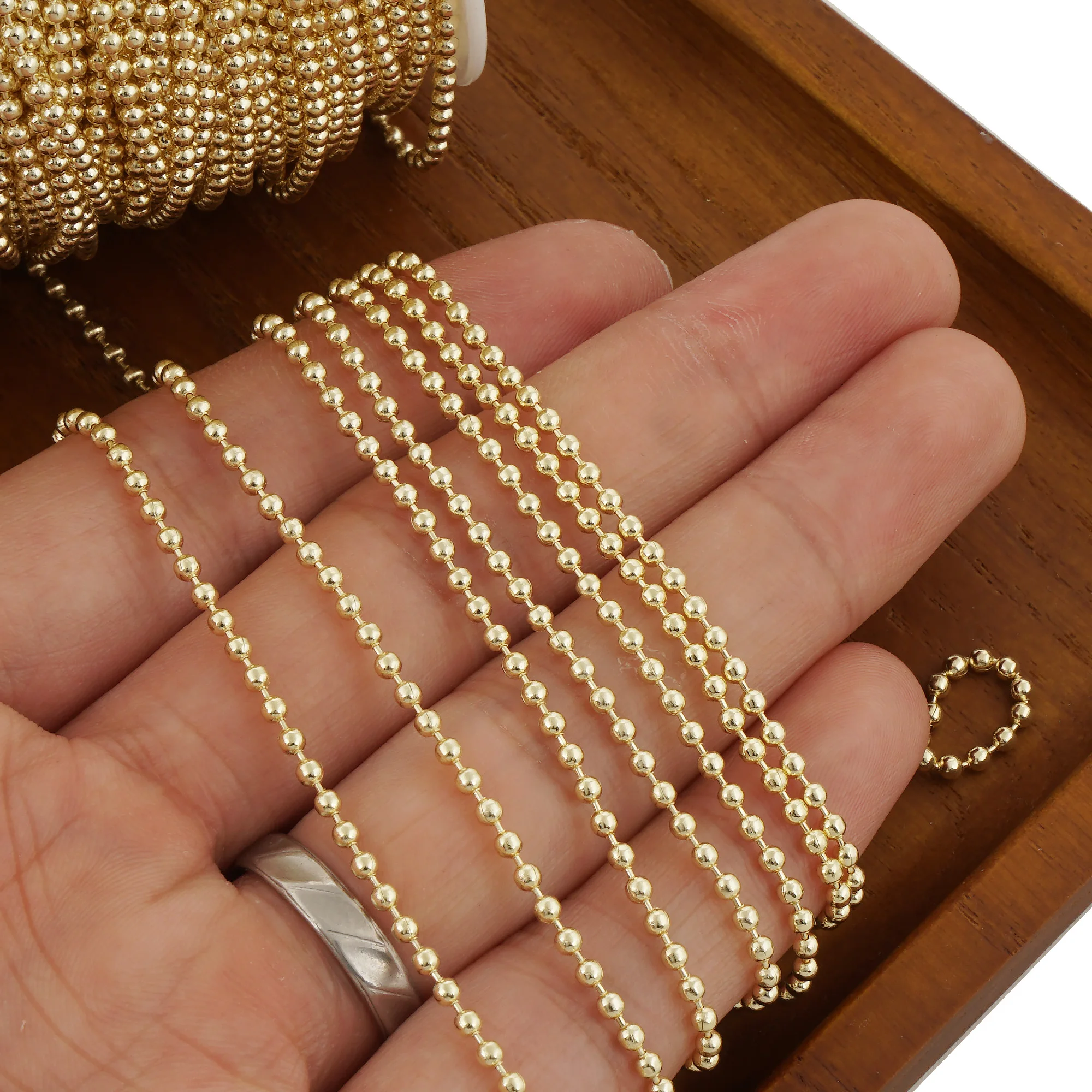 6 Feet 14k Gold Filled Ball Chain for Jewelry Making Necklace Bracelet Chain Gold Filled Craft Supplies Free Shipping