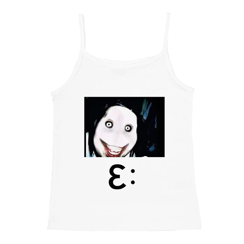 Summer Y2k Tanks Spaghetti Strap Camis Solid Stretch Meme Pattern Print Crop Tops For Women Sleeveless Slim Fit Basic Camisole