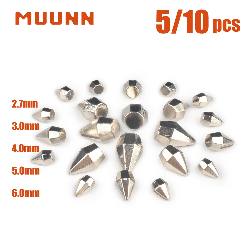 

MUUNN Faceted Winter Fishing Hook，Diamond Tungsten Ice Jig Head, Welding Material, DIY Hook 2.7mm/3mm/4mm/5mm/6mm Pike Carp