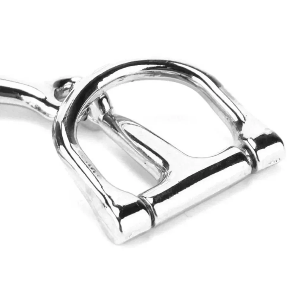 D-Shaped Snaffle Keychain Durable Silver D Zine-Alloy Horse Snaffle Bits Key Chain Decoration Gift for Men Women 1PC