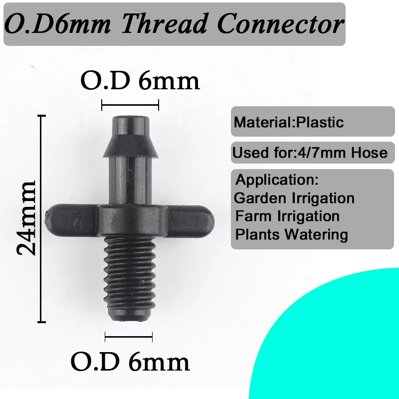 20/50/100/300Pcs 4/7mm Hose Connectors 1/4 Inch Micro Drip Irrigation System Soft Pipe Hose Joints Irrigation Dripper Connector 