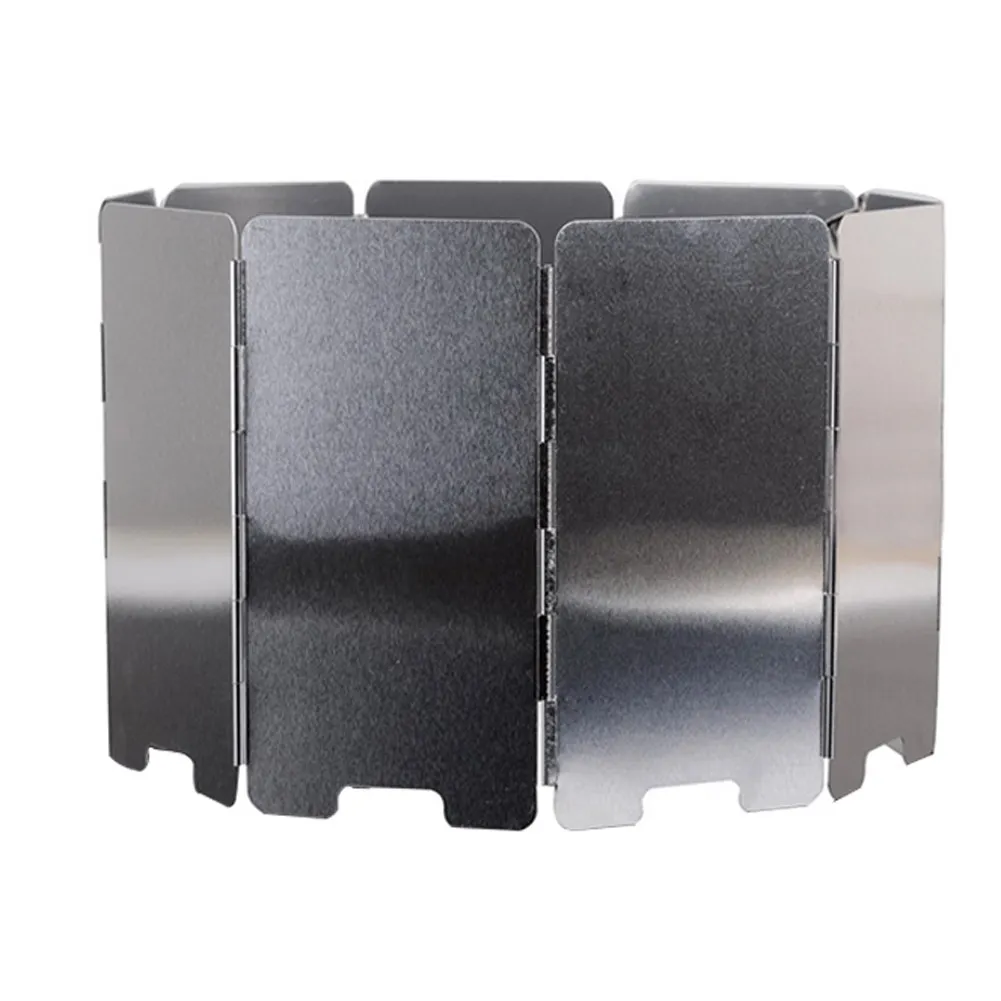 9pcs Cooking Wind Shield Foldable Outdoor Stove Wind Shield Aluminium Alloy  for Camping Picnic Travel BBQ Supplies