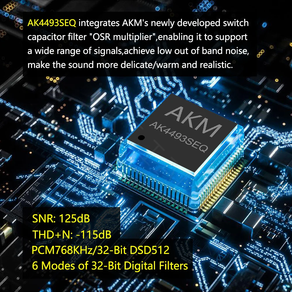 (앤디 5성) AkLIAM PD5 AK4493SEQ USB Dac 휴대용 USB Dac 및 앰프 4.4mm 밸런스드 및 3.5mm 헤드폰 앰프 PCM768KHz DSD512